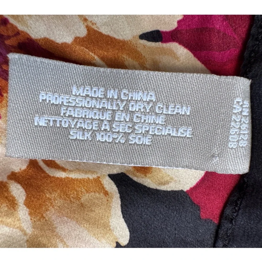Echo Silk Scarf Red Burgundy Cream Floral Peony Print Oblong Neck floral luxury